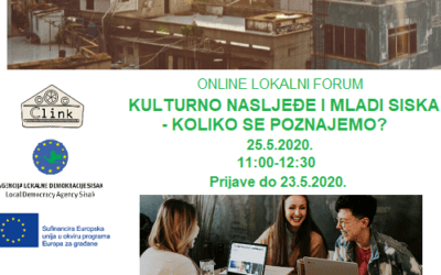 UKLJUČI SE! Online lokalni forum „Kulturno naslijeđe i mladi Siska – Koliko se poznajemo?“