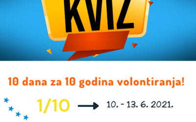 Zaigrajte online kviz – 10 dana za 10 godina volontiranja!