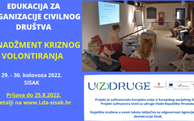 Otvorene prijave za sudjelovanje na edukaciji „Menadžment kriznog volontiranja“