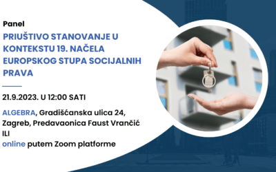 Poziv na panel “Priuštivo stanovanje u kontekstu 19. načela Europskog stupa socijalnih prava”