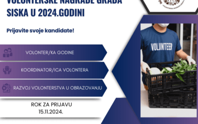 Natječaj za dodjelu volonterske nagrade Grada Siska u 2024.godini